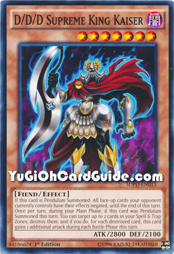 Yu-Gi-Oh Card: D/D/D Supreme King Kaiser