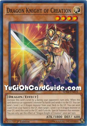 Yu-Gi-Oh Card: Dragon Knight of Creation
