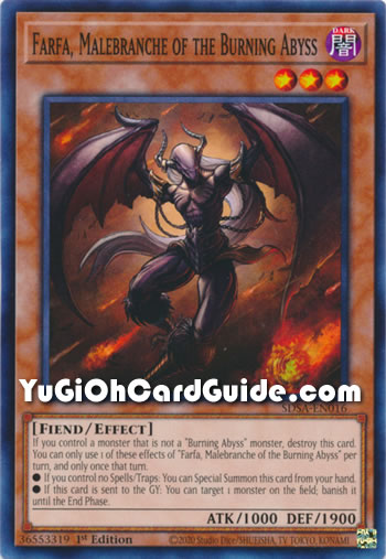Yu-Gi-Oh Card: Farfa, Malebranche of the Burning Abyss