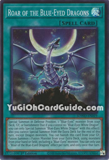 Yu-Gi-Oh Card: Roar of the Blue-Eyed Dragons