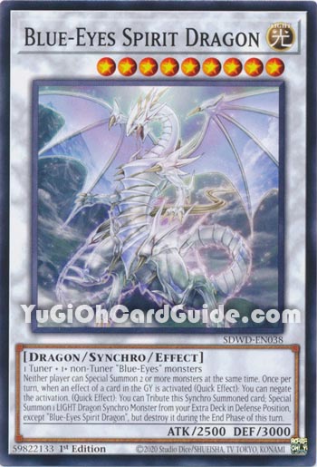 Yu-Gi-Oh Card: Blue-Eyes Spirit Dragon