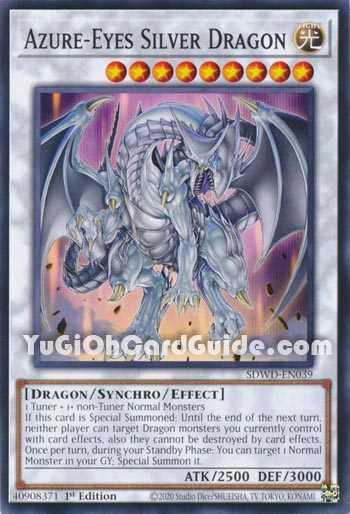 Yu-Gi-Oh Card: Azure-Eyes Silver Dragon