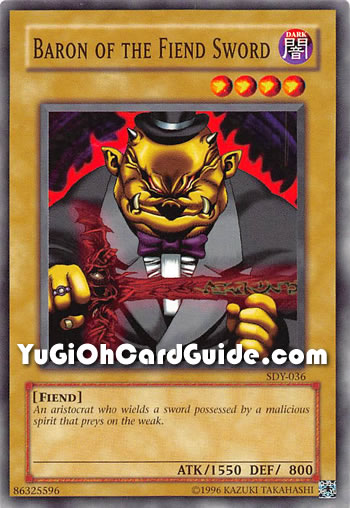 Yu-Gi-Oh Card: Baron of the Fiend Sword
