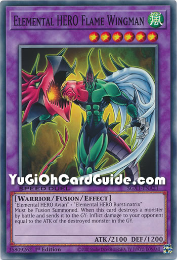 Yu-Gi-Oh Card: Elemental HERO Flame Wingman