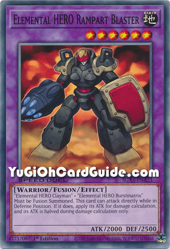 Yu-Gi-Oh Card: Elemental HERO Rampart Blaster