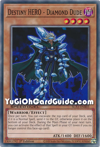 Yu-Gi-Oh Card: Destiny HERO - Diamond Dude