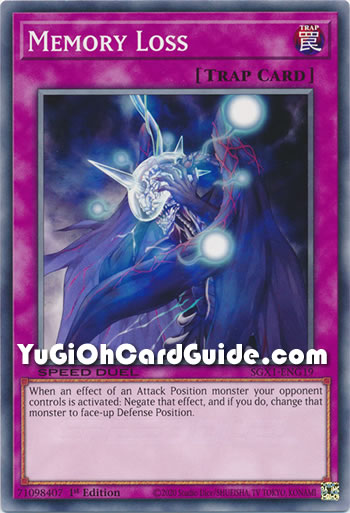 Yu-Gi-Oh Card: Memory Loss