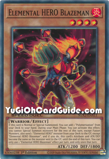 Yu-Gi-Oh Card: Elemental HERO Blazeman