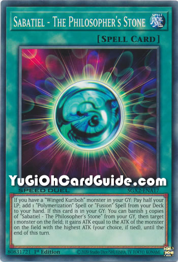 Yu-Gi-Oh Card: Sabatiel - The Philosopher's Stone