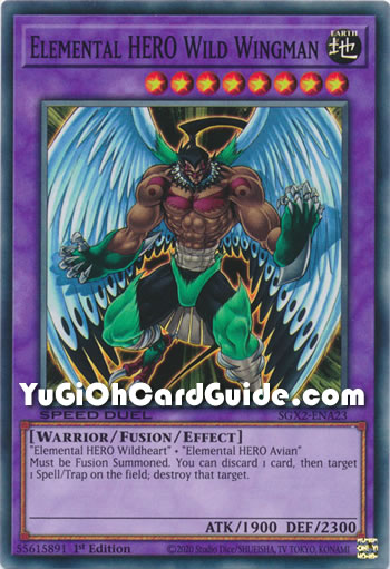 Yu-Gi-Oh Card: Elemental HERO Wild Wingman