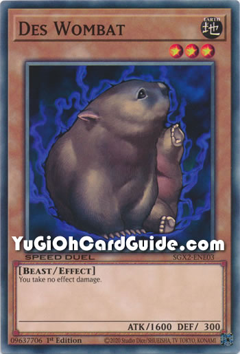 Yu-Gi-Oh Card: Des Wombat