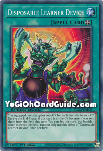 Yu-Gi-Oh Card: Disposable Learner Device