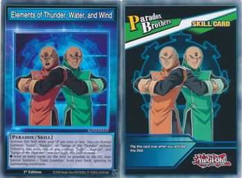 Yu-Gi-Oh Card: Elements of Thunder, Water, and Wind