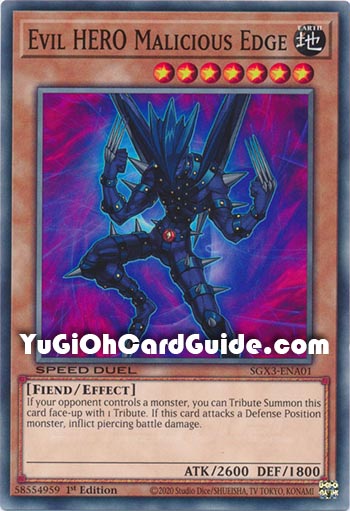 Yu-Gi-Oh Card: Evil HERO Malicious Edge
