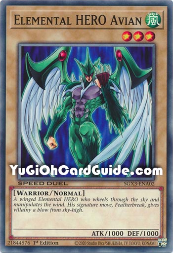 Yu-Gi-Oh Card: Elemental HERO Avian