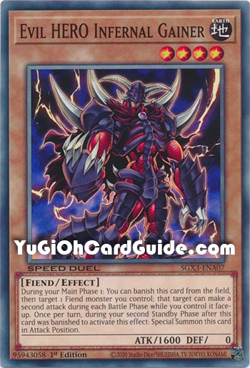 Yu-Gi-Oh Card: Evil HERO Infernal Gainer