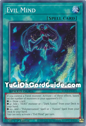 Yu-Gi-Oh Card: Evil Mind