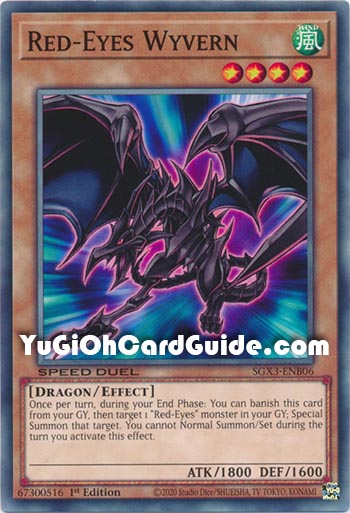Yu-Gi-Oh Card: Red-Eyes Wyvern