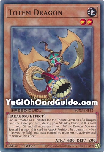Yu-Gi-Oh Card: Totem Dragon