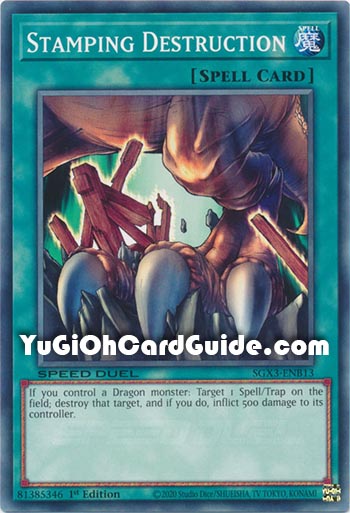 Yu-Gi-Oh Card: Stamping Destruction
