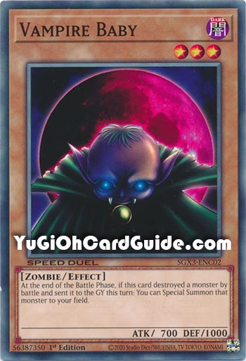 Yu-Gi-Oh Card: Vampire Baby