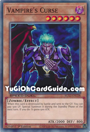 Yu-Gi-Oh Card: Vampire's Curse