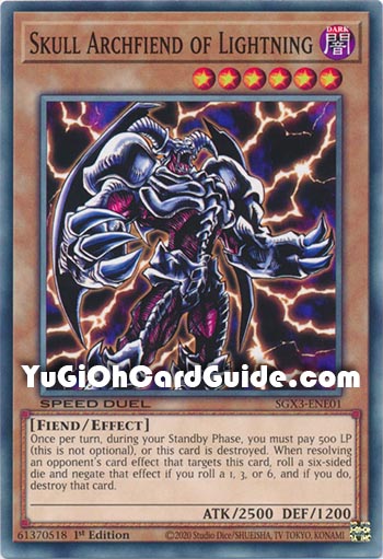 Yu-Gi-Oh Card: Skull Archfiend of Lightning