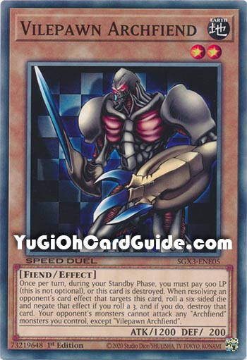 Yu-Gi-Oh Card: Vilepawn Archfiend