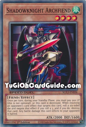 Yu-Gi-Oh Card: Shadowknight Archfiend