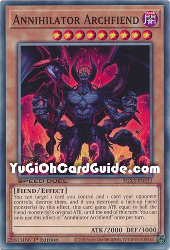 Yu-Gi-Oh Card: Annihilator Archfiend