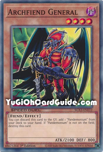 Yu-Gi-Oh Card: Archfiend General