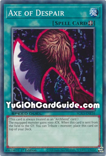 Yu-Gi-Oh Card: Axe of Despair