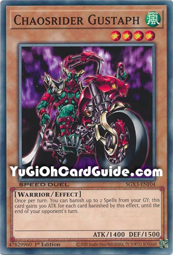 Yu-Gi-Oh Card: Chaosrider Gustaph