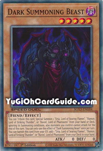 Yu-Gi-Oh Card: Dark Summoning Beast