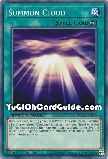 Yu-Gi-Oh Card: Summon Cloud