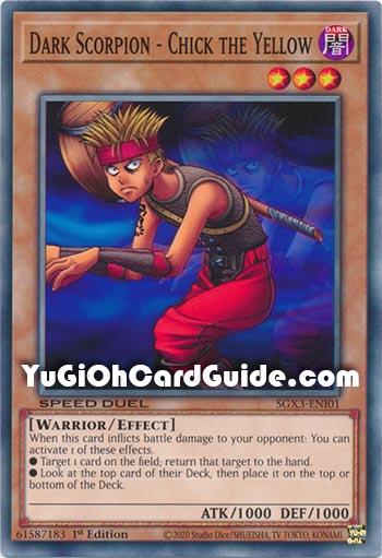 Yu-Gi-Oh Card: Dark Scorpion - Chick the Yellow