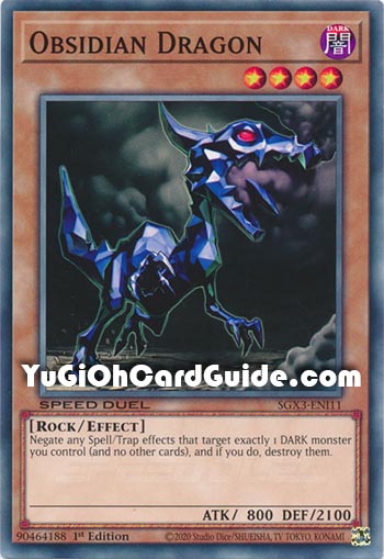 Yu-Gi-Oh Card: Obsidian Dragon