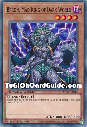 Yu-Gi-Oh Card: Brron, Mad King of Dark World