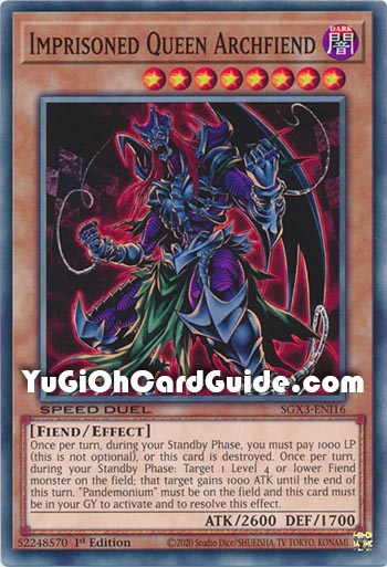 Yu-Gi-Oh Card: Imprisoned Queen Archfiend