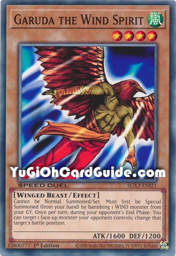 Yu-Gi-Oh Card: Garuda the Wind Spirit