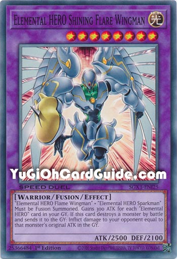 Yu-Gi-Oh Card: Elemental HERO Shining Flare Wingman