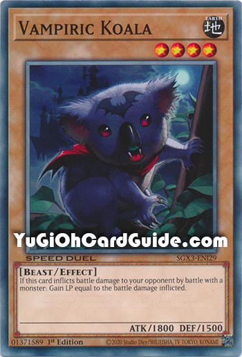 Yu-Gi-Oh Card: Vampiric Koala