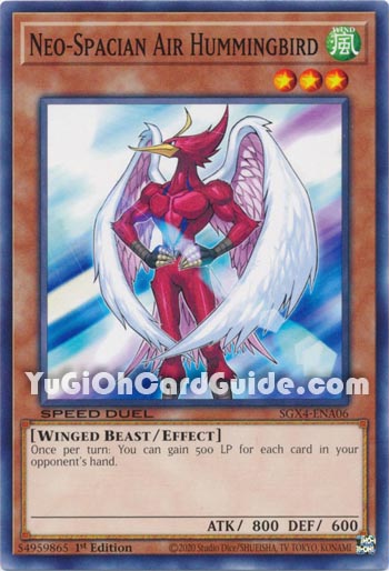 Yu-Gi-Oh Card: Neo-Spacian Air Hummingbird