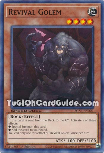 Yu-Gi-Oh Card: Revival Golem