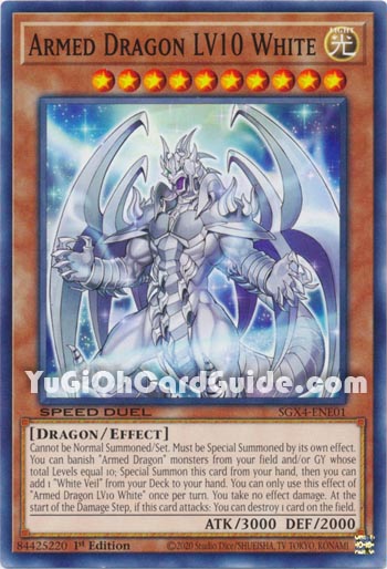 Yu-Gi-Oh Card: Armed Dragon LV10 White
