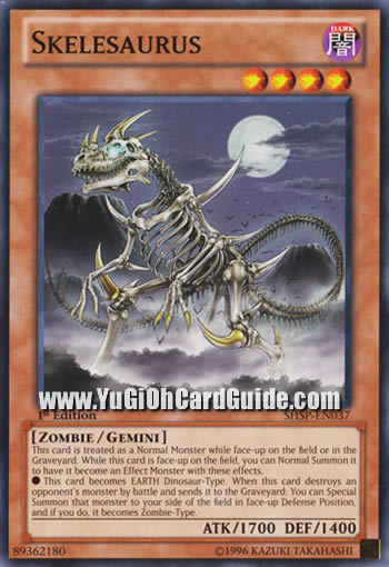 Yu-Gi-Oh! Skelesaurus Card - SHSP-EN037 Common 1st Edition From Shadow Specters Set - View #3