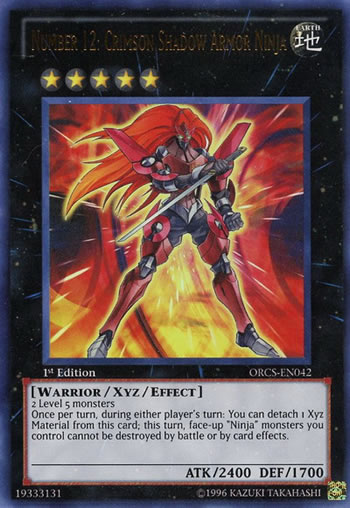 Yu-Gi-Oh Card: Number 12: Crimson Shadow Armor Ninja