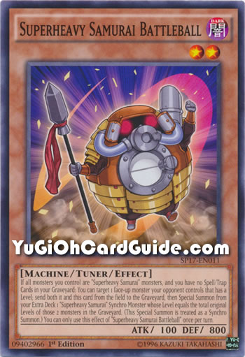 Yu-Gi-Oh Card: Superheavy Samurai Battleball