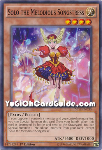 Yu-Gi-Oh Card: Solo the Melodious Songstress