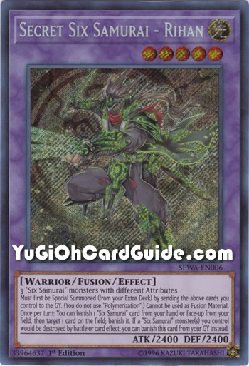 Yu-Gi-Oh Card: Secret Six Samurai - Rihan